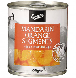 Epicure Mandarin Orange Segments In juice, no added sugar  Tin  298 grams